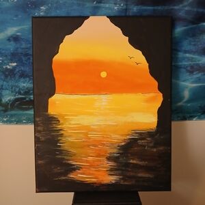 Sunset Cave Canvas Art